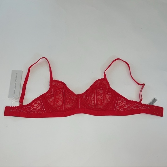 Stella McCartney Red Floral Lace Bra Size 34B NWT - Picture 15 of 17
